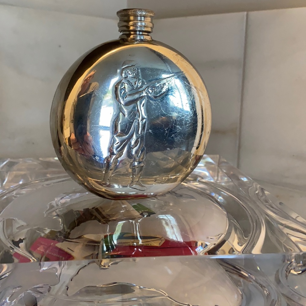 Vintage Pinder Bros Pewter Flask England 6oz